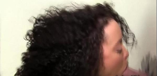  Interracial glory hole blowjob with curly haired ebony Mia Austin